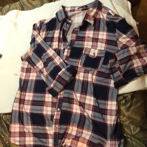 Plaid paper moon button down shirt